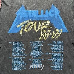 Vintage METALLICA And Justice For All 1988-1989 Tour Shirt THRASHED Metal Rare