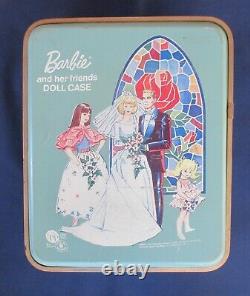 Vintage Mattel 1958 Barbie Doll Trunk Blue Metal Tin Rare HTF