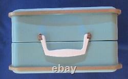 Vintage Mattel 1958 Barbie Doll Trunk Blue Metal Tin Rare HTF