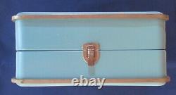 Vintage Mattel 1958 Barbie Doll Trunk Blue Metal Tin Rare HTF