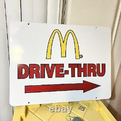 Vintage McDonald's Logo Original Rare Drive Thru Sign 24 X 17.5 Metal Tin