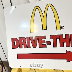 Vintage McDonald's Logo Original Rare Drive Thru Sign 24 X 17.5 Metal Tin