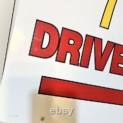 Vintage McDonald's Logo Original Rare Drive Thru Sign 24 X 17.5 Metal Tin