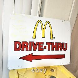 Vintage McDonald's Logo Original Rare Drive Thru Sign 24 X 17.5 Metal Tin