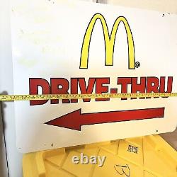 Vintage McDonald's Logo Original Rare Drive Thru Sign 24 X 17.5 Metal Tin