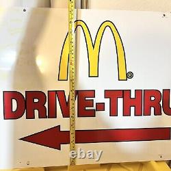 Vintage McDonald's Logo Original Rare Drive Thru Sign 24 X 17.5 Metal Tin