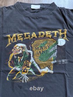 Vintage Megadeth T-Shirt RIP Mary Jane 1988 Black Sz XL Very Rare Single Stitch