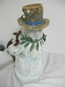 Vintage Metal Animated Musical Snowman Reindeer Home Interiors Rare 17