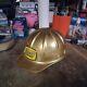 Vintage Metal Hardhat-rare-very Kool Gold Color-preowned-fast Shipping