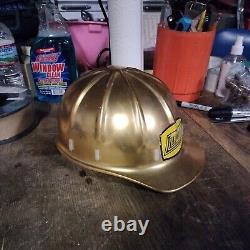 Vintage Metal Hardhat-rare-very Kool Gold Color-preowned-fast Shipping