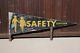 Vintage Metal Safety Station School Bus Sign Children Crossing Pennant Rare