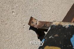 Vintage Metal Safety Station School Bus Sign Children Crossing Pennant RARE