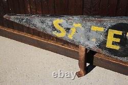 Vintage Metal Safety Station School Bus Sign Children Crossing Pennant RARE