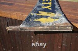 Vintage Metal Safety Station School Bus Sign Children Crossing Pennant RARE