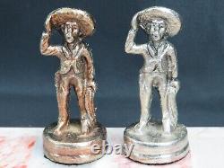 Vintage Mexican Mixed Metal Chess Set Mariachis Charro Mexico Palace 32pc Rare