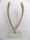 Vintage Mid Century Metal Wishbone Sculpture On Marble Base Euc Rare Inverted