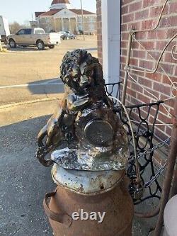 Vintage NOS Rare Metal Brass Bronze Lion Staute Clock Heavy Very Detailed