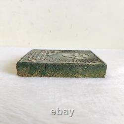 Vintage Ohm Chai Tea Advertising Rare Metal Wooden Printing Stamp Seal Dye 15