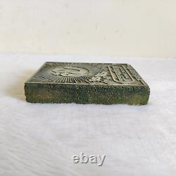 Vintage Ohm Chai Tea Advertising Rare Metal Wooden Printing Stamp Seal Dye 15