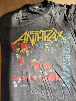 Vintage Original 80s Anthrax I'm The Man rare tour t shirt thrash metal