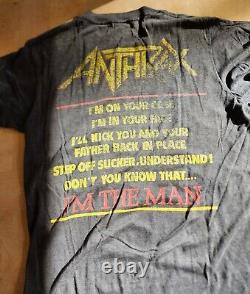 Vintage Original 80s Anthrax I'm The Man rare tour t shirt thrash metal