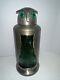 Vintage Owl Cocktail Martini Shaker Rare Metal 10in Tall Mcm Green Glass Body