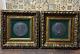 Vintage Pair Bas-reliefs Jesus Marry Frames Metal Wood Christian Rare Old 20th