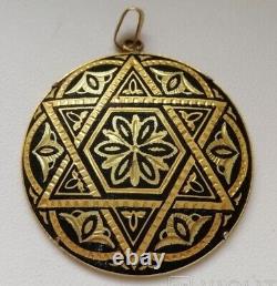 Vintage Pendant Star of David Jewish Jewel Soviet Metal Grooves Rare Old 20th