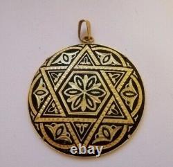 Vintage Pendant Star of David Jewish Jewel Soviet Metal Grooves Rare Old 20th