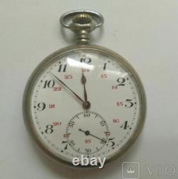 Vintage Pocket Watch Mechanical Open Face Rare 24 Dial Old Metal Mark Rare19th