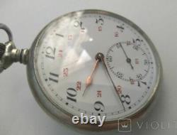 Vintage Pocket Watch Mechanical Open Face Rare 24 Dial Old Metal Mark Rare19th