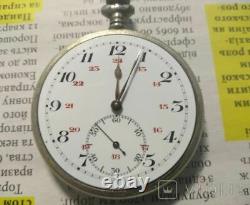 Vintage Pocket Watch Mechanical Open Face Rare 24 Dial Old Metal Mark Rare19th