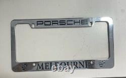 Vintage Porsche-melbourne-license-plate Frame Metal Chrome Rare Htf