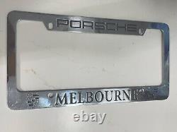 Vintage Porsche-melbourne-license-plate Frame Metal Chrome Rare Htf