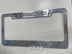 Vintage Porsche-melbourne-license-plate Frame Metal Chrome Rare Htf