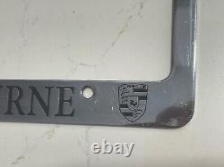 Vintage Porsche-melbourne-license-plate Frame Metal Chrome Rare Htf