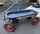 Vintage Rare Blue-ball Bearing Flyerblue Metal Wagon -gulf