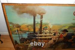 Vintage RARE Cook's Metal Beer Riverboat Sign GAS OIL SODA COLA 28 x 22