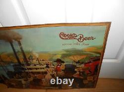 Vintage RARE Cook's Metal Beer Riverboat Sign GAS OIL SODA COLA 28 x 22