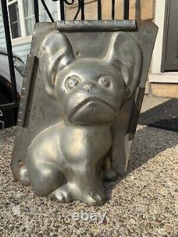 Vintage RARE Frenchie French Bulldog Large Metal 2-Pc Chocolate Candy Mold Dog