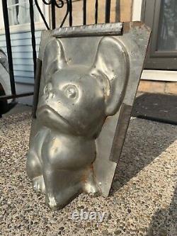 Vintage RARE Frenchie French Bulldog Large Metal 2-Pc Chocolate Candy Mold Dog