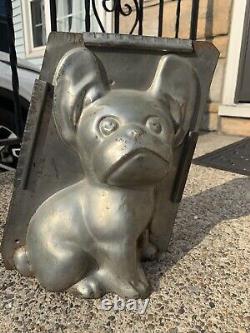 Vintage RARE Frenchie French Bulldog Large Metal 2-Pc Chocolate Candy Mold Dog