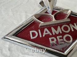 Vintage RARE GRILLE BADGE EMBLEM ORNAMENT Diamond REO cast metal