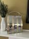 Vintage Rare Goldstrom Original Gold Silver Tone Metal Stripe Satchel Purse
