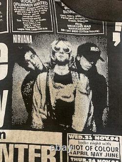 Vintage RARE Grunge Rock Metal Nirvana Pearl Jam Pantera AOP Men's sz L preowned