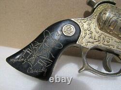 Vintage RARE Hop Along Cassidy Wyandotte Toy Pistol Cap Gun Metal Engraved