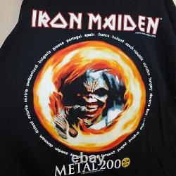 Vintage RARE Iron Maiden Metal 2000 European Big Face Eddie Tee Shirt Adult XL