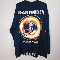 Vintage RARE Iron Maiden Metal 2000 European Big Face Eddie Tee Shirt Adult XL