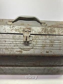 Vintage RARE LARGE Simonsen Metal Products Double 3 Tray Tackle/Tool Box