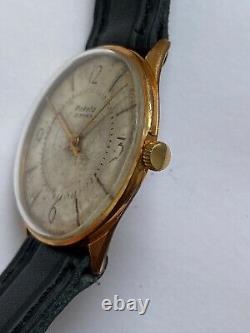 Vintage RARE Men RAKETA PAKETA Wrist Watch 23 JEWELS AU 20 GOLD PLATED 2209 USSR